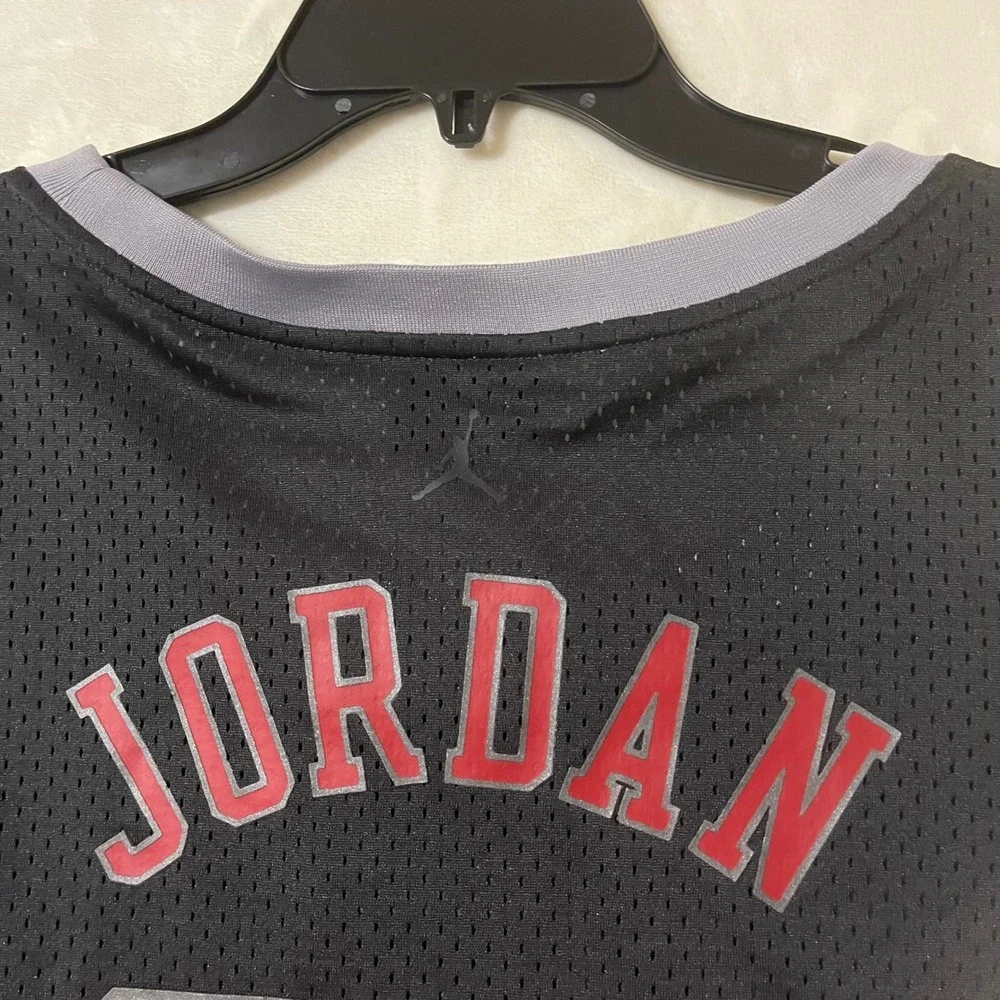 Jordan Womens Mesh Jersey Dress XL Black Grey Red 23 Graphic Sleeveless New - Picture 10 of 12